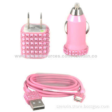 3-in-1 Charging Kits for iPhone 5, Various Designs and Colors are AvailableNew